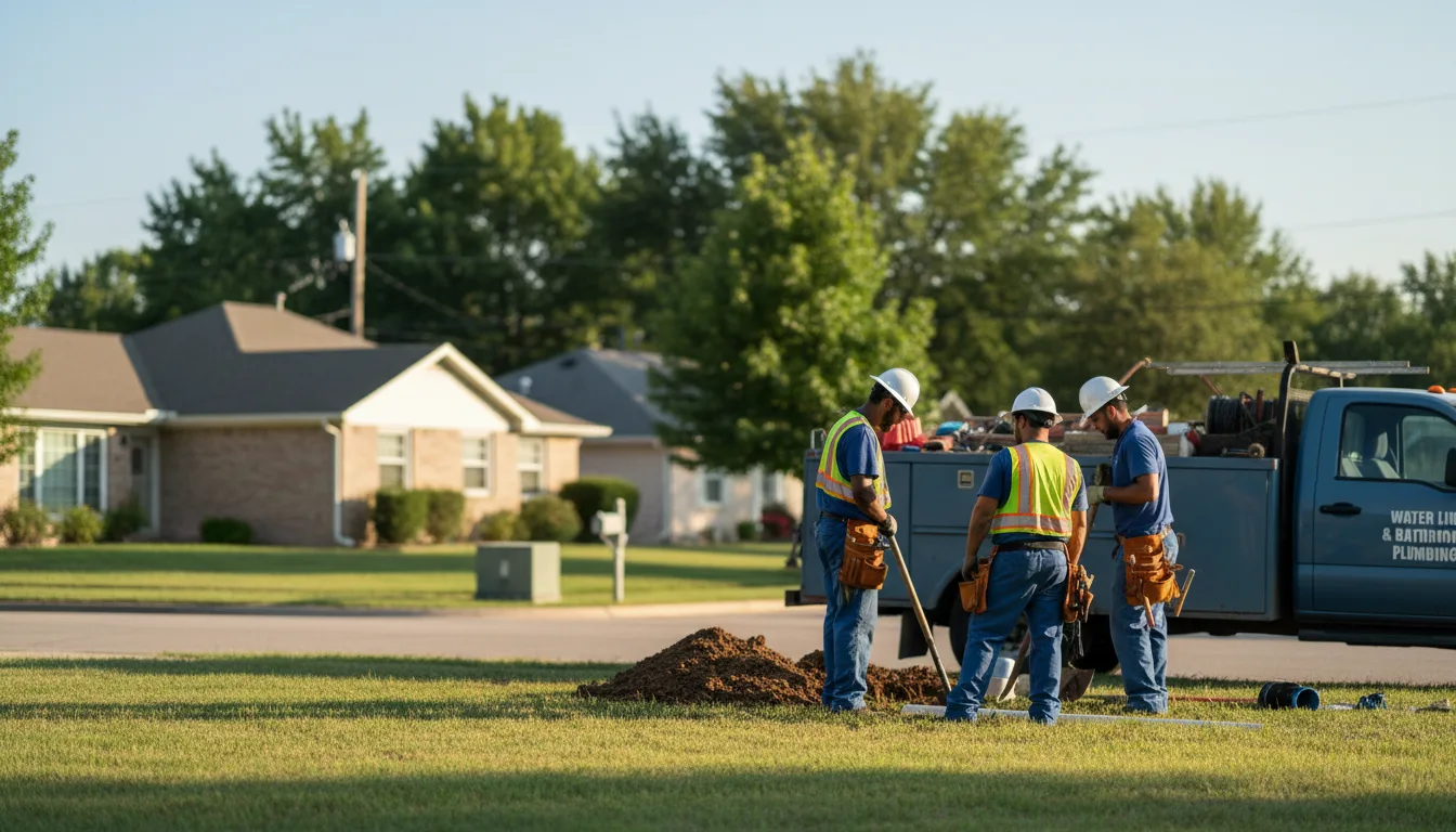 Residential water line and bathroom plumbing service in Hawks, MI